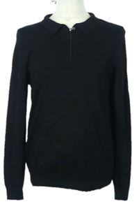 Pánský černý svetr s límečkem Primark 
