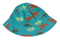 Tyrkysový klobouk s dinosaury M&S vel. 86-98