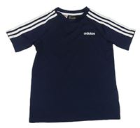 Tmavomodré sportovní funkční tričko s logem Adidas