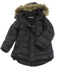 Černá šusťáková zimní bunda s kapucí H&M
