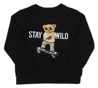 Černá mikina s medvědem Shein