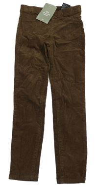 Nové - Hnědé elastické manšestráky H&M