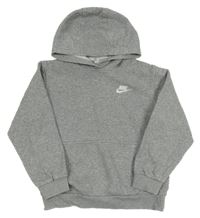 Světlešedá mikina s logem a kapucí Nike