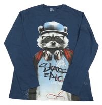 Tmavomodré triko s mývalem C&A