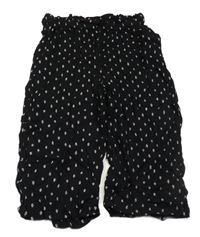 Černé vzorované capri lehké kalhoty