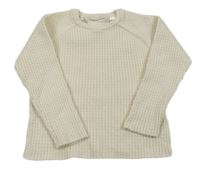 Smetanový žebrovaný svetr Zara