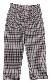 Černo-bílo-růžové vzorované kalhoty Primark