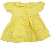 Žluté madeirové plátěné šaty 