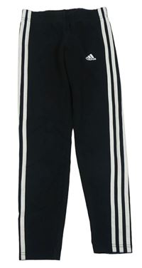 Černé legíny s pruhy Adidas