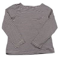 Bílo-vínovo-třpytivé pruhované triko H&M