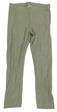 Khaki žebrované legíny zn. H&M
