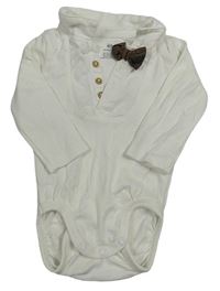 Bílé body s motýlkem a límečkem H&M