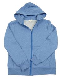 Světlemodrá melírovaná propínací mikina s kapucí H&M