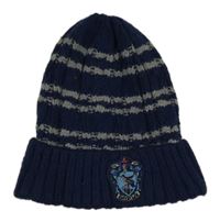 Tmavomodro-šedá čepice s pruhy a nášivkou - Harry Potter