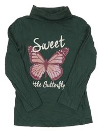 Tmavozelený rolák s motýlem Lupilu