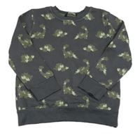 Tmavošedá mikina s dinosaury zn. George