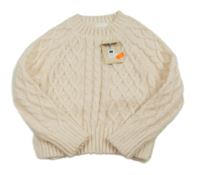 Nové - Krémový crop svetr s copánkovým vzorem Leigh Tucker