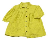 Žluté manšestrové propínací košilové šaty Next