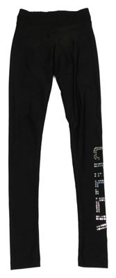 Černé sportovní legíny s flitry