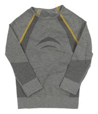 Šedé melírované thermo triko se vzorem lupilu