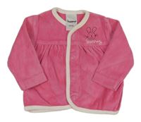 Růžová sametová propínací mikina se zajícem Impidimpi