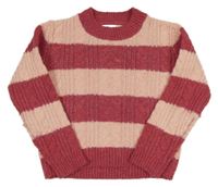 Tmavo-světlerůžový pruhovaný svetr Primark