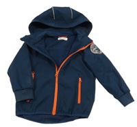 Tmavomodrá softshellová bunda s kapucí H&M