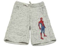 Bílo-šedé melírované teplákové kraťasy se Spidermanem C&A