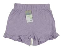 Nové - Lila bavlněné kraťasy s volánky Primark
