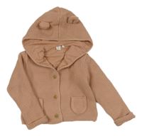 Růžový propínací podšitý svetr s kapucí M&S