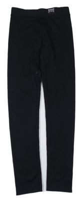 Černé žebrované legíny s nášivkou H&M
