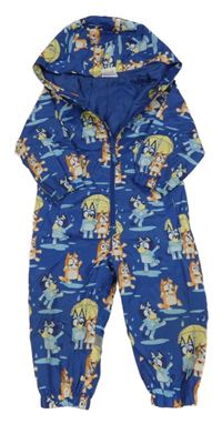 Modrá šusťáková podzimní kombinéza s kapucí - Bluey 