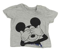Šedé melírované tričko s Mickeym Primark