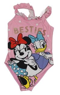 Růžové jednodílné plavky s Minnie a Daisy Primark