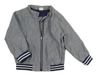 Tmavomodrý plátěný podzimní bomber H&M