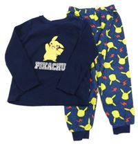 Tmavomodré fleecové pyžamo Pikachu