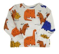 Bílá mikina s dinosaury F&F