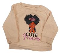 Broskvová mikina s holčičkou 