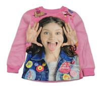 Růžové fleecové pyžamové triko s potiskem Soy Luna 
