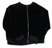 Černá sametová propínací mikina s hvězdičkami Tu