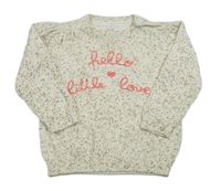 Smetanovo-hnědý melírovaný svetr s nápisem C&A