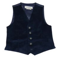 Tmavomodrá sametovo/saténová slavnostní vesta John Lewis