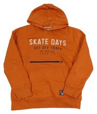 Oranžová mikina s nápisem a kapucí C&A