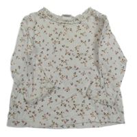 Bílé kytičkované triko H&M