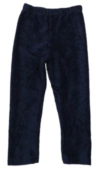 Tmavomodré sametové žebrované legíny zhn. Matalan