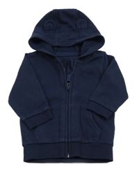 Tmavomodrá propínací mikina s kapucí George 