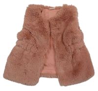 Růžová kožešinová podšitá vesta Next 