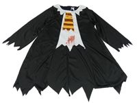 Kostým - Černo-bílé šaty s kravatou 