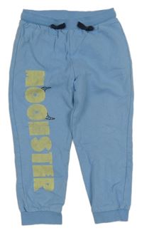 Modré tepláky s nápisem So Cute