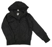 Černá šusťáková jarní bunda s kapucí Urban 